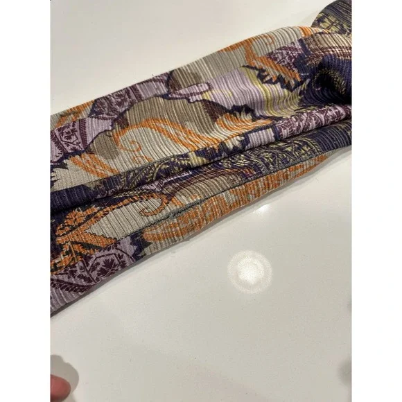 ETRO MILANO Purple Gray Orange Paisley Wool Silk Blend Blazer Jacket Sz 42 - Picture 8 of 13